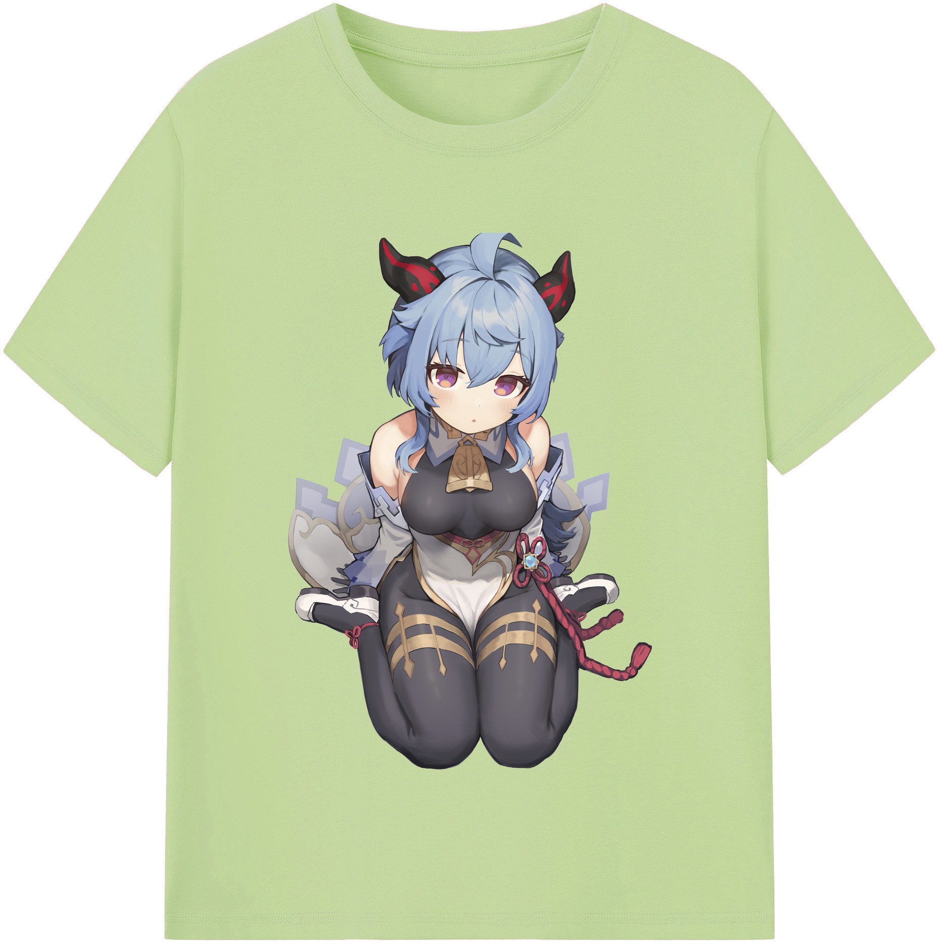 げんし神 甘雨 かんう genshin Ganyu 綿100％半袖Tシャツ（フロントプリント）